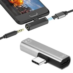 USB-C Hrlursadapter / Splitter - Ladda & Lyssna - AUX Adapter