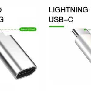 NRDIC 2 i 1 Adapter kit USB C ha till Lightning hona och Lightning ha till USB C ho (non-MFI) Aluminium Space Grey