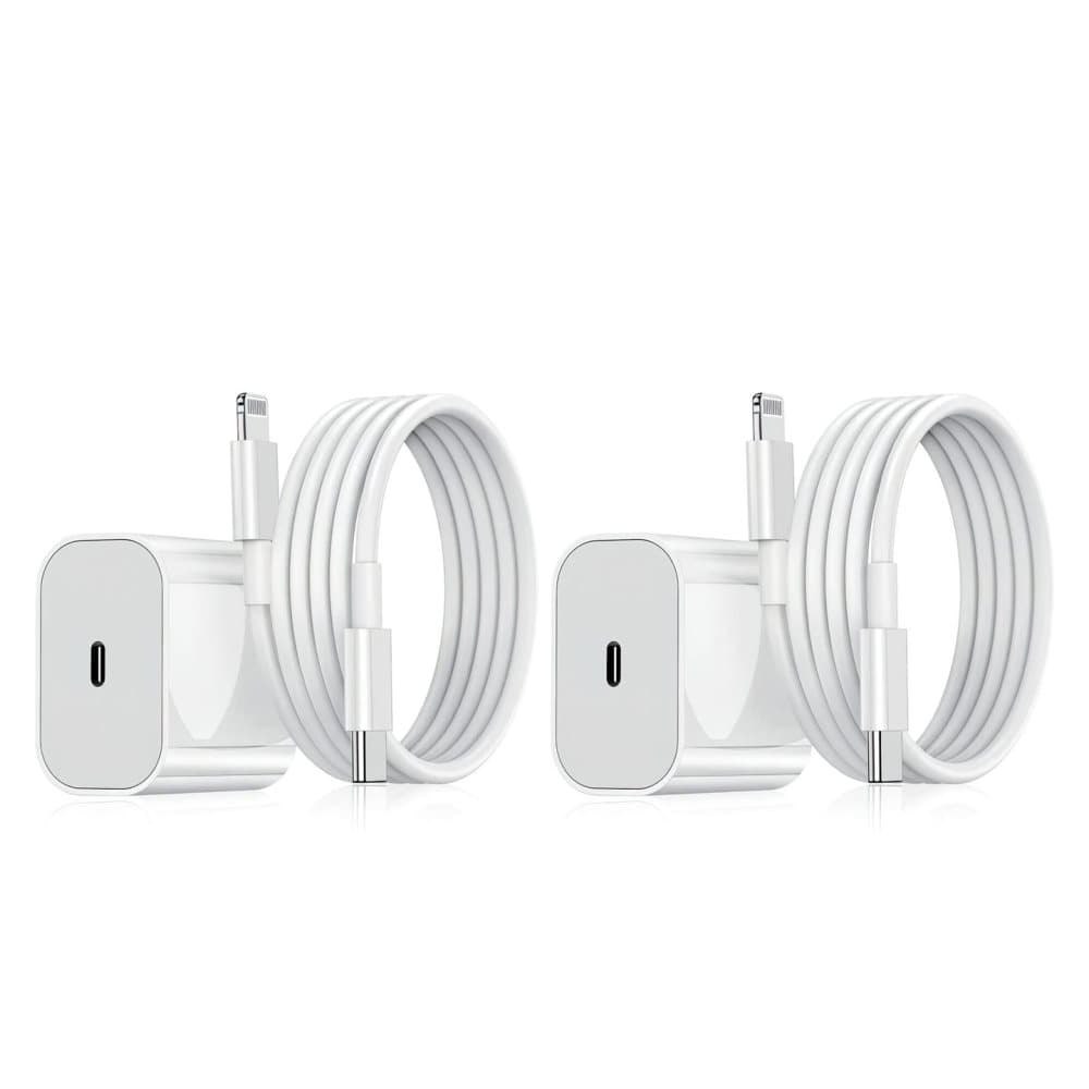 2-Pack - Laddare fr iPhone Adapter+Kabel 20W USB-C Snabbladdare