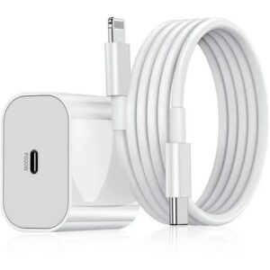 20W USB-C PD snabbladdare fr iPhone med 1M kabel