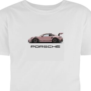 Vuxen-T-shirt | Bekvm T-shirt fr Vuxna Porsche 911 Pink Vit Small