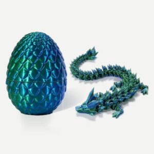 OBOSOE Surprise Dragon Egg med Dragon Inside, Mystery Dragon Egg, 3D-utskrift Dragon Egg, Crystal Articulated Flexible Dragon.