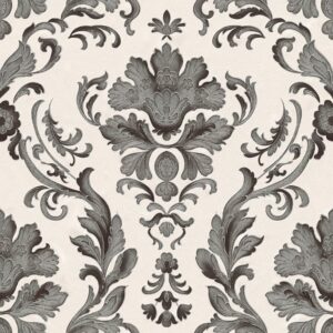 Papperstapet ornament Profhome 301901-GU ltt texturerad matt frg svart vit 5,33 m2