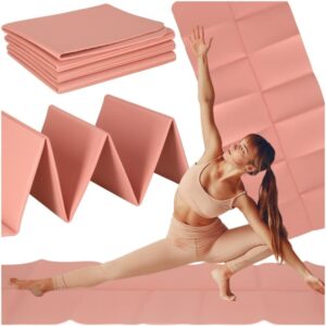 Yoga träningsmatta hopfällbar 183x61x0,4 cm rosa