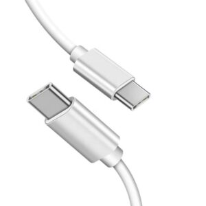 1M Universell USB-C till USB-C Quick Charge Laddkabel Vit