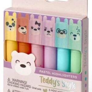 Överstrykningspennor Pastellfärger Mini Teddy's Mood 6-pack Legami