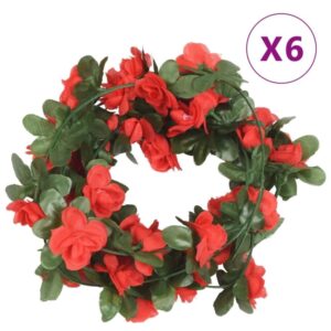 vidaXL Konstgjorda girlanger 6 st röd 250 cm