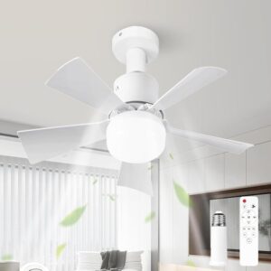 OBOSOE E27 takflkt med lampa 3-frgers dimbar LED & tystgende flkt fr sovrum/kk
