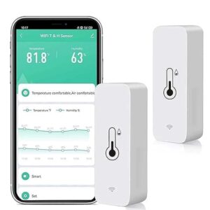 OBOSOE Trådlös termometer och hygrometer – WiFi Temperatur- och Fuktighetsmätare med App-notifikation och Fjärrövervakning