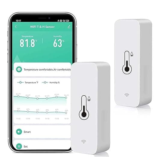 OBOSOE Trådlös termometer och hygrometer – WiFi Temperatur- och Fuktighetsmätare med App-notifikation och Fjärrövervakning