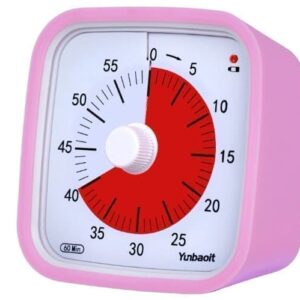 OBOSOE Visuell Timer för Klassrum & Barn - 60 minuter,Justerbar Volym, 10x10 cm