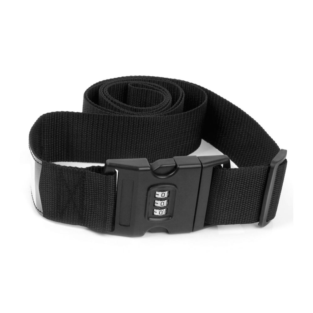 2-pack Svart Bagagerem Band med Lås Bagageband Bagage Bälte