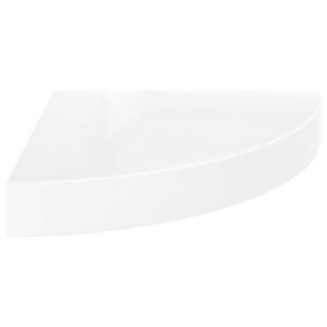 vidaXL Svävande hörnhylla vit högglans 25x25x3,8 cm MDF