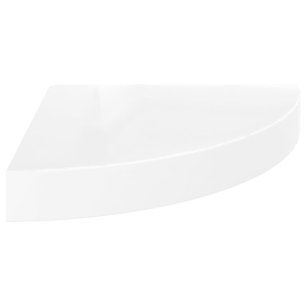 vidaXL Svävande hörnhylla vit högglans 25x25x3,8 cm MDF