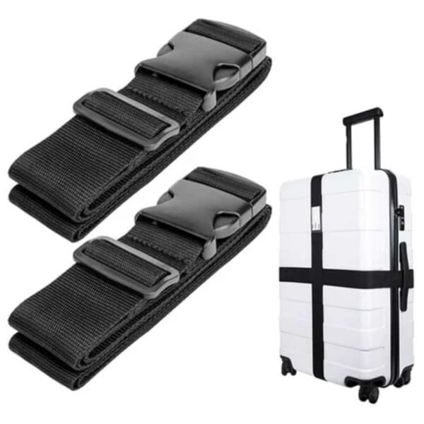 2-Pack Bagagerem Bagageband Svart