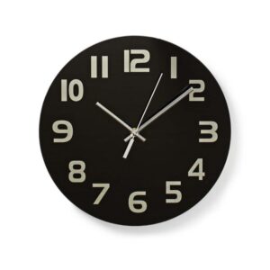 Väggklocka | Diameter: 300 mm | Glas | Svart