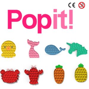 Popit Fidget Toys Pop It - CE Godkänd 8st modeller