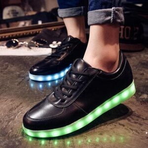 LED skor sneakers Barn/Vuxna, SVARTA - storlek 27-45