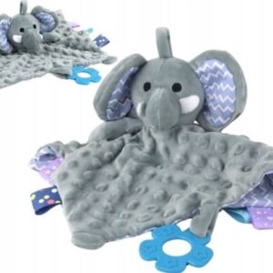 LeanToys Elefant plysch gosig filt snuggle skallra