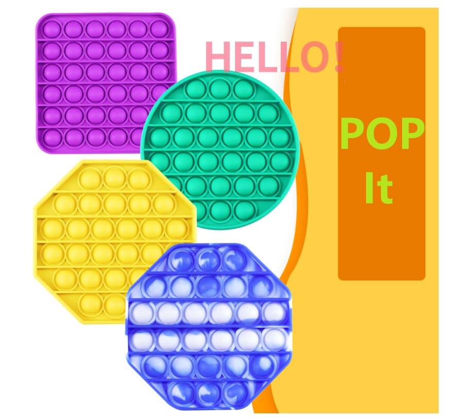 Popit Fidget Toys Pop It CE Godkänd 4st Modeller