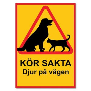 Kr sakta djur p vgen - Skylt / Varningsskylt - Trafikskylt A3