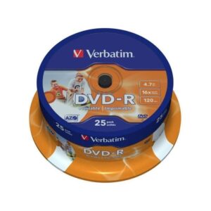 VERBATIM DVD-R - Spindel p 25 - Inkjet Matt utskrivbar - 16x - 4,7 GB
