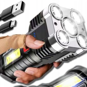 Kraftfull Uppladdningsbar LED-ficklampa