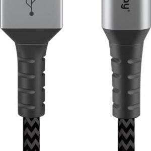 USB-C till USB-A textilkabel med metallkontakter 2 m