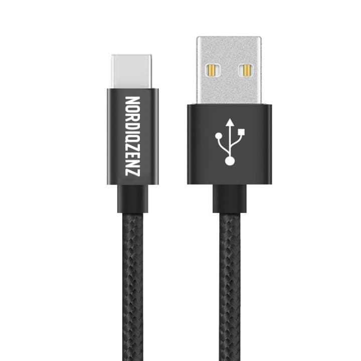 NORDIQZENZ USB-C Textilkabel, 50cm, Svart