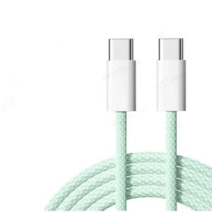 NRDIC 1m USB 2.0 USB-C till C kabel fr iPhone 15/15 Pro/15 Plus/15 Pro Max 3A 480Mbps 60W grn
