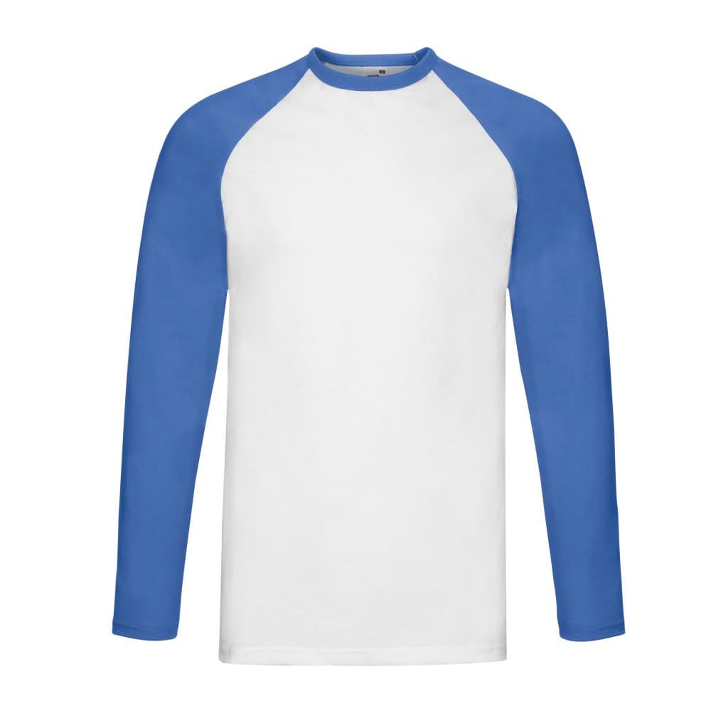Fruit of the Loom Unisex lngrmad basebolltrja med kontrastfrger fr vuxna
