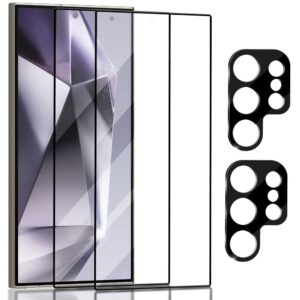 2-Pack Samsung S24 Ultra Skrmskydd & 2-Pack linsskydd - Hrdat Glas 9H - Super kvalitet 3D