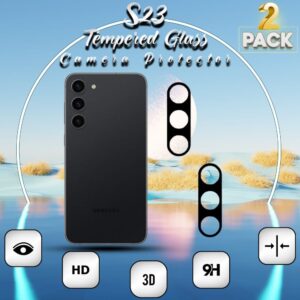 2-Pack Linsskydd Samsung Galaxy S23 - Hrdat Glas 9H - Super 3D Linsskydd