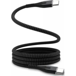 USB STATIK MagStack Pro-kabel - USB-C - USB-C 1m kabel, nylonflätad, magnetiskt upprullningsbar (svart)