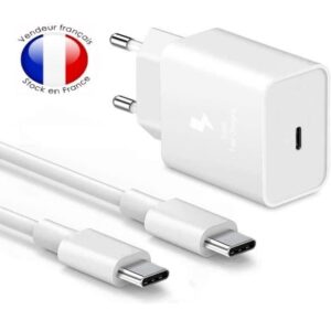 Pack Supersnabbladdare + kabel för Cat S62 Pro-laddare 25W Ultrakraftig NY GENERATION med dubbel typ C-KABEL