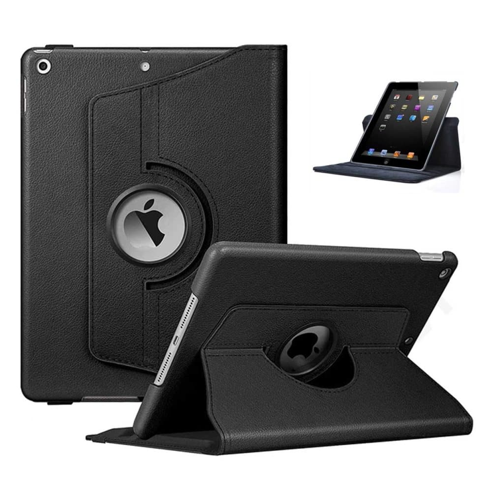 iPad Pro 1/2 12,9 360 Smart Skal Fodral Case PU-Lder Svart