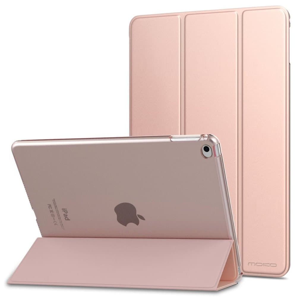 INF Roseguld PU Lderfodral med PC Baksida fr iPad 6/Air 2 - Tunt, Ltt och Skyddande