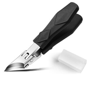 Precision Slanted Nail Clipper with Wide Jaw Opening Svart