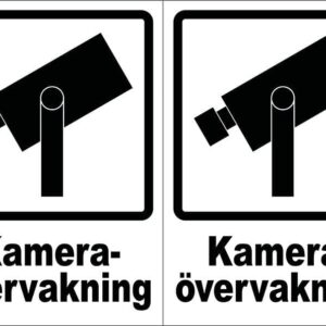 2-Pack - Kamera Övervakning - Skylt (A5)