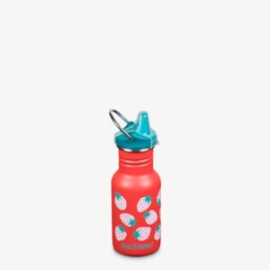 KLEAN KANTEEN KID CLASSIC NARROW 355ML SIPPY KORK Coral Strawberries
