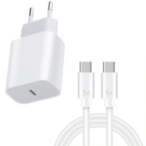 USB-C Snabbladdare 20W + 1M Kabel iPhone & Android