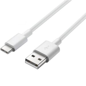 USB-C-kabel fr Samsung A12 - A02S - A32 4G - A32 5G - A42 5G - A52 - USB-C-laddkabel Vit 1 Meter Phonillico