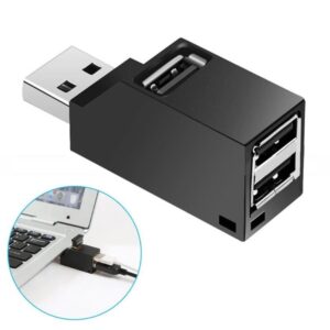 USB-adapter med 3 USB-portar Svart