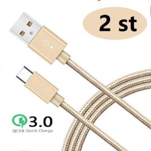 2 st super kvalitet 3 m usb-c svart