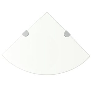 vidaXL Hrnhylla frkromade hyllkonsoler glas genomskinlig 35x35 cm