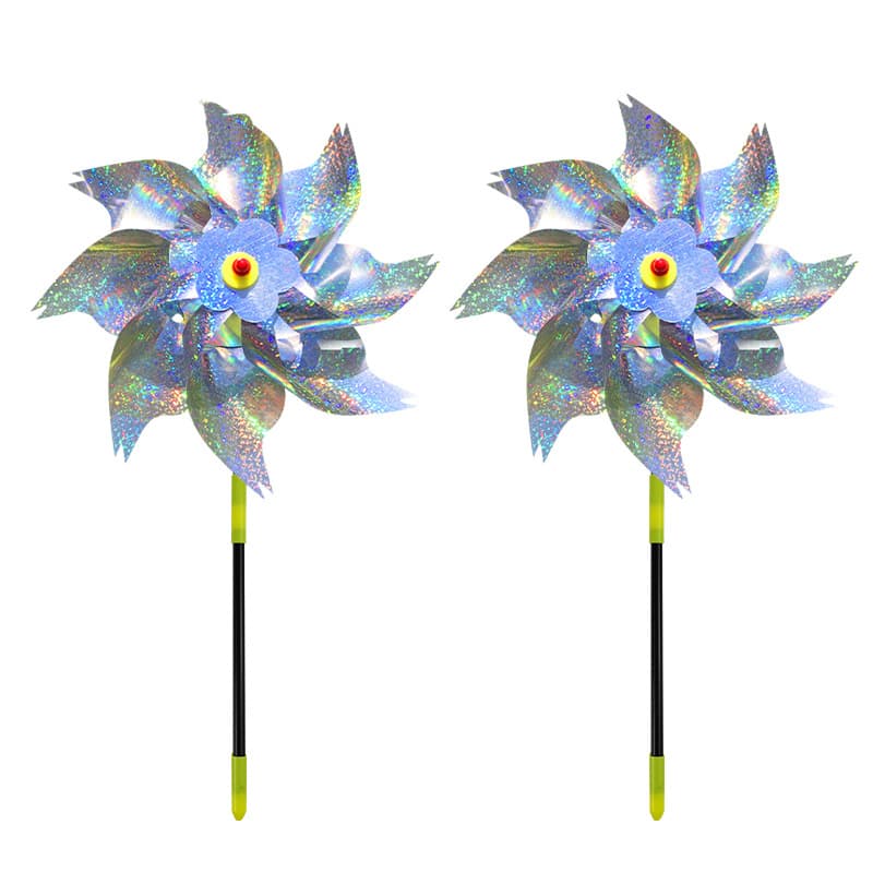 Reflekterande Fgelskrmma / Vindsnurra - Silver 2-pack
