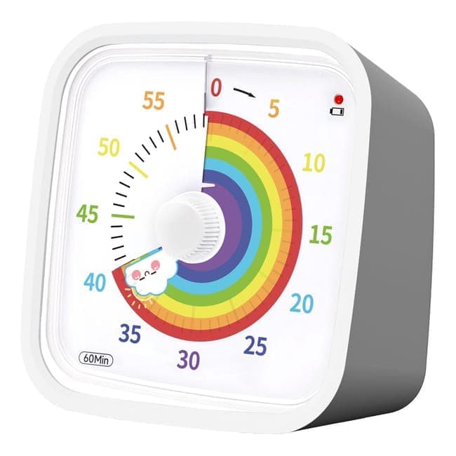 OBOSOE Vckarklocka med Visuell Minuterie Regnbgsfrgad Timer fr Barnrum