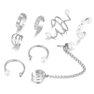 Öron Piercing Set Dam – Pärlor Silver
