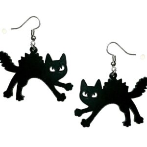 Örhängen Svart Katt Black Cat Wicca Pagan Halloween