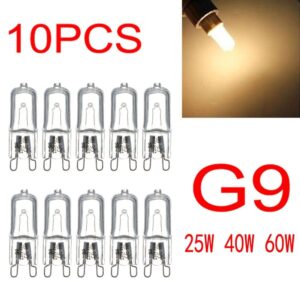 10-Pack G9 Halogenlampor 220-240V 25W 40W 60W Varmvit Ljus Optimal Belysning